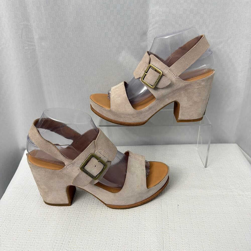 Kork Ease Sandals Womens Size 8 M San Carlos Platform Gray Suede Block Heel - Picture 12 of 16